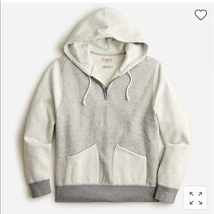 NWT J. Crew Wallace & Barnes Heavyweight Hoodie in Color block. Gray Size MEDIUM